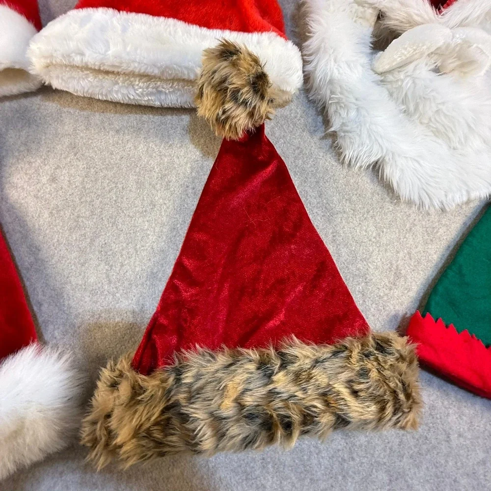 Santa Hat Lot of 6 Denver Broncos Elf Leopard Beard‎